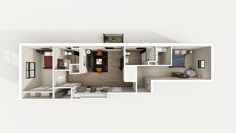 Floor plan for 2 beds, 2 baths, 1160 sqft